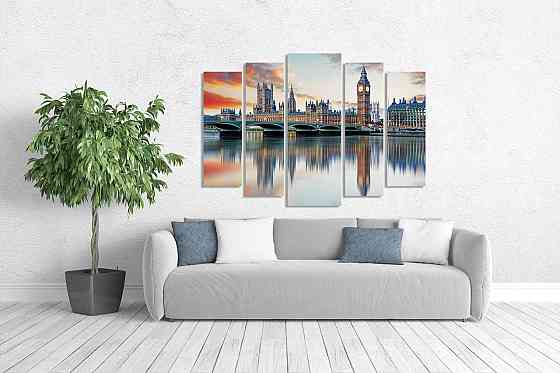 Модульна картина у вітальню/ спальню Лондон Біг Бен LM002_5 99х140 см Київ