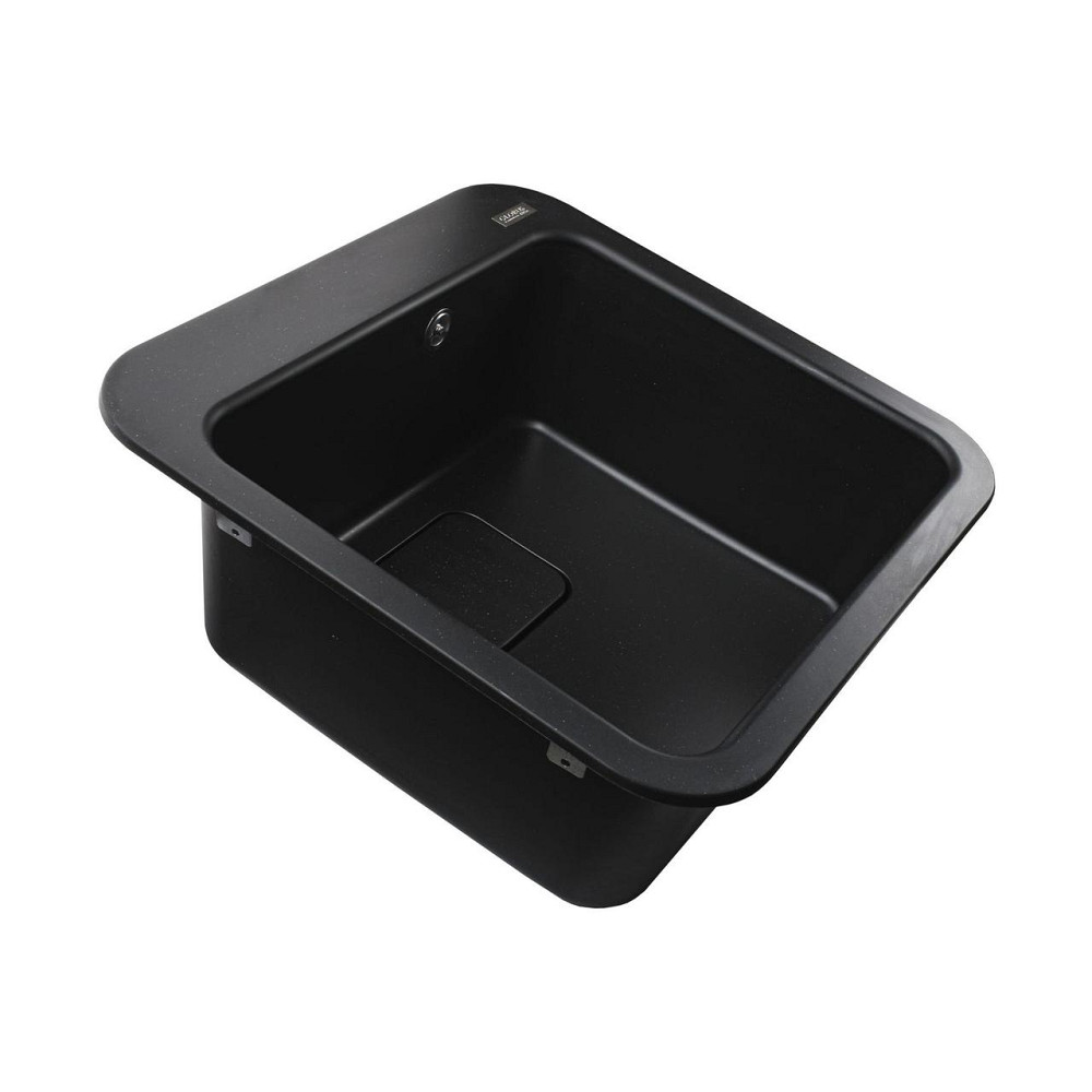 Гранитная мойка Globus Lux BARBORA черный 510х510мм-А0002 Киев - изображение 5