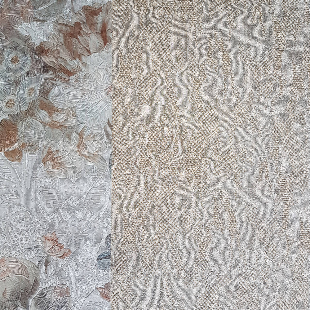 Шпалери метрові вінілові на флізелін Yuanlong Samsara метрові однотонні під шкіру пісочний Київ - фото 2