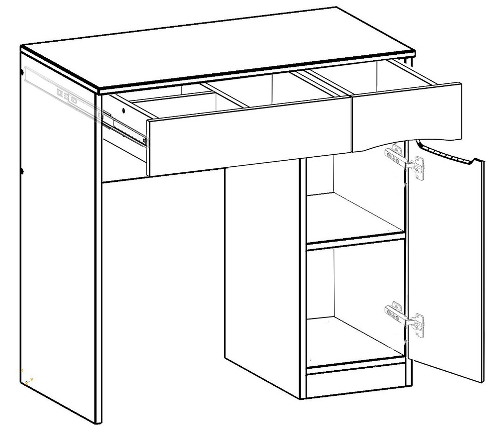 Трюмо Дельта, Дуб Крафт Білий, 850/450/850 Львов - изображение 3