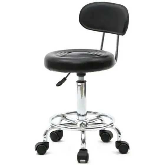 Стілець косметолога зі спинкою. Білий Київ