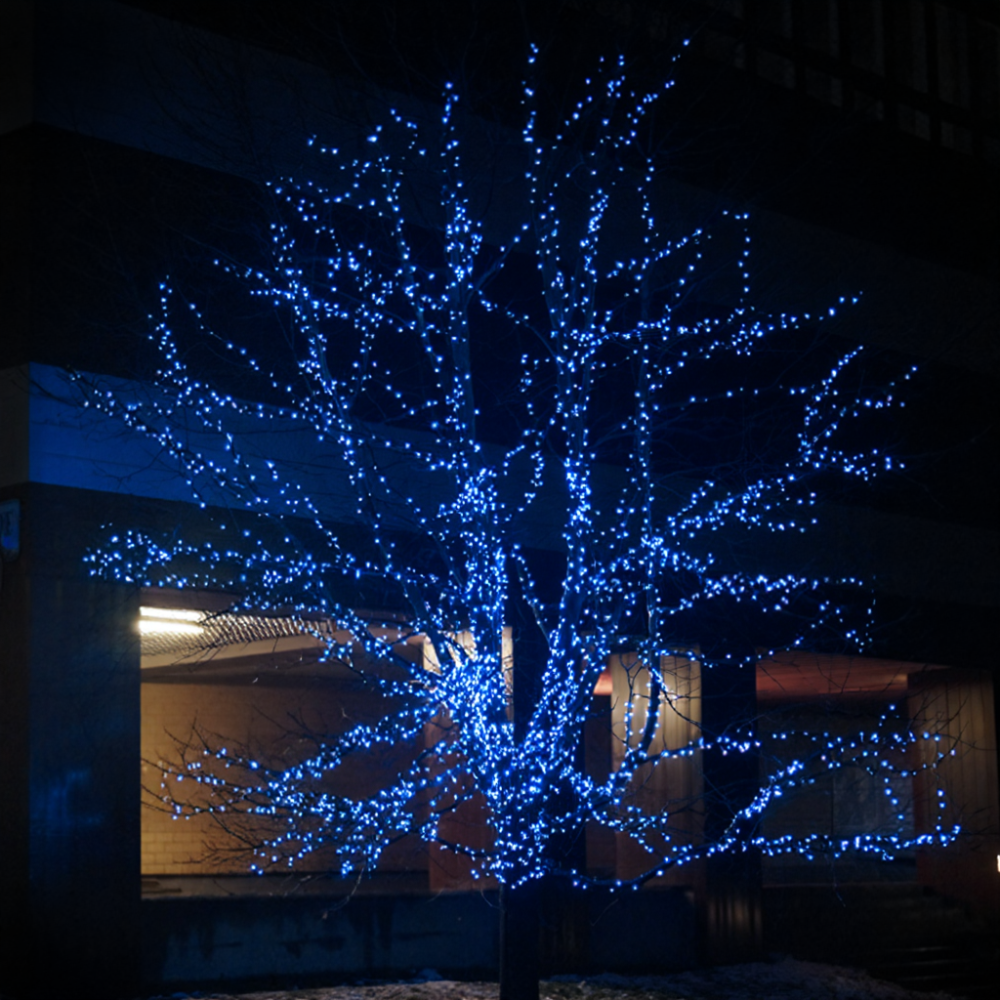 Новорічна гірлянда вулична 100 м 1000 LED із сонячною батареєю 8 режимів роботи чорний провід Синій SB1000L100MBBL Коломыя - изображение 3