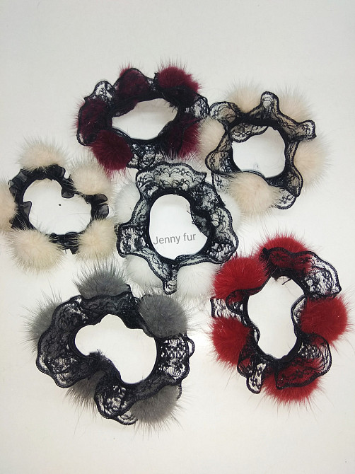 Гумка хутряна для волосся з норки Харків - фото 3