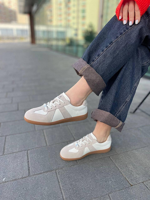 ALLSY Кроссовки женские ALLSY белые кожа+замша весна-осень размер 36-42 (R2560-1) Київ - фото 9