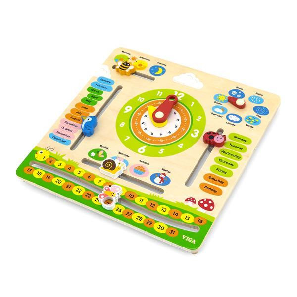 Дерев'яний календар Viga Toys із годинником англ. мова (44538) Харків - фото 2