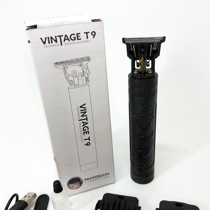 Машинка для стрижки волосся Vintage T9-2 BLACK AV-462 4 насадки Київ - фото 10