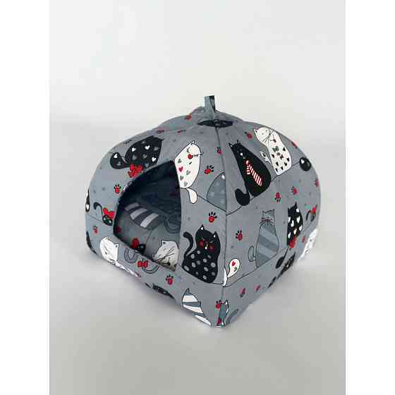 М'який будиночок для домашніх тварин собак та котів 1352 M (50*50см), Сірий Київ