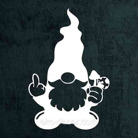 Декоративное настенное Панно «Гном», Декор на стену 110*73 см, Белый Киев