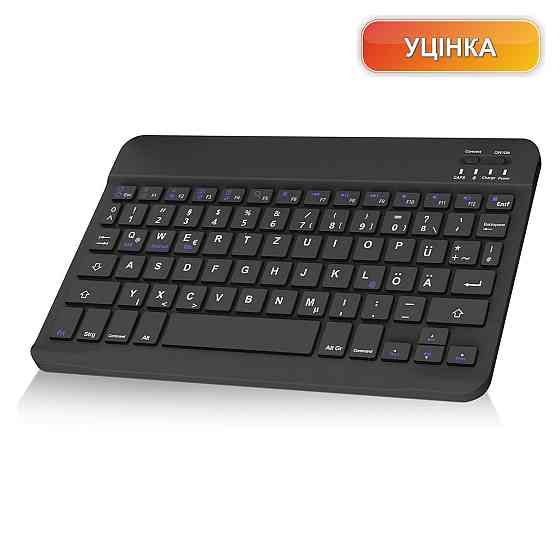 Клавіатура IVEOPPE QWERTZ чорна перезаряджувальна бездротова Bluetooth ультратонка сумісна з iPad/Android Київ