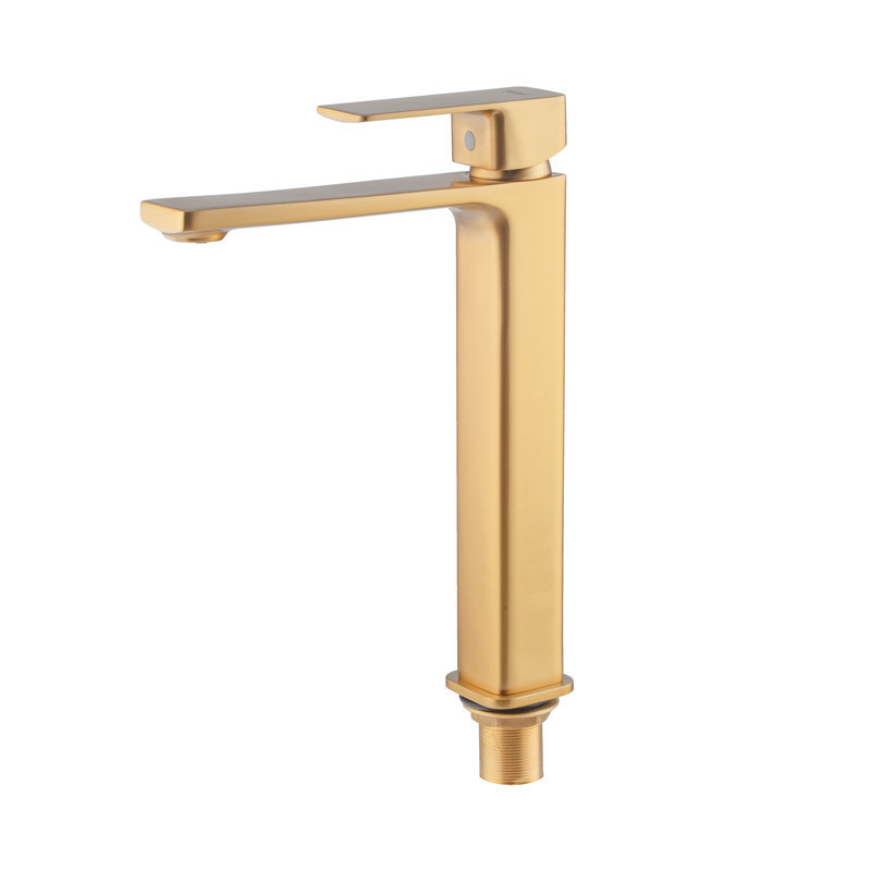 Змішувач для умивальника високий Haiba KUBUS 001  BRUSHED GOLD   ( HB9623 ) 26257 Харьков - изображение 3