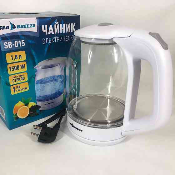 Прозорий електрочайник SeaBreeze SB-015 1.8 л, Кращий бюджетний електрочайник, PS-304 Якісні електрочайник Київ