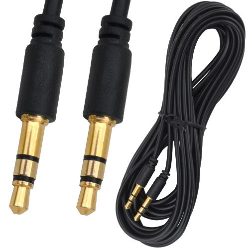 Шнур аудіо - відео , штекер 3,5 стерео - штекер 3,5_стерео, gold, діам.-3мм, 3м, чорний Полтава - фото 1