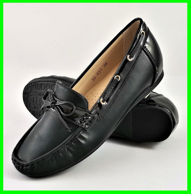 .Жіночі Мокасини Чорні Сліпони Шкіряні (розміри: 36) - 631 Дніпро - фото 9