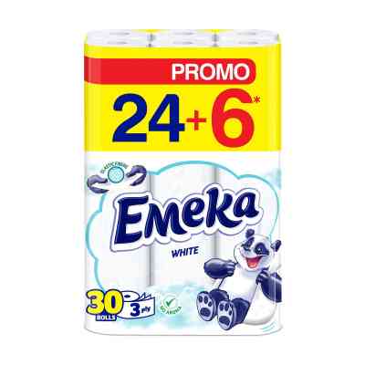 Туалетний папір Emeka White 3 шари 30 рулонів (3800024035296) Вінниця