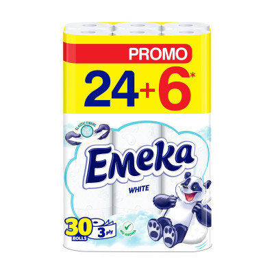 Туалетная бумага Emeka White 3 слоя 30 рулонов (3800024035296) Винница - изображение 1