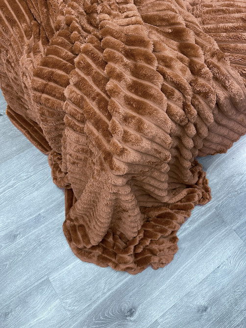 Плед-покрывало полоска Шарпей 200х230 см (+-5см) Терракотовый (87-107) Киев - изображение 8