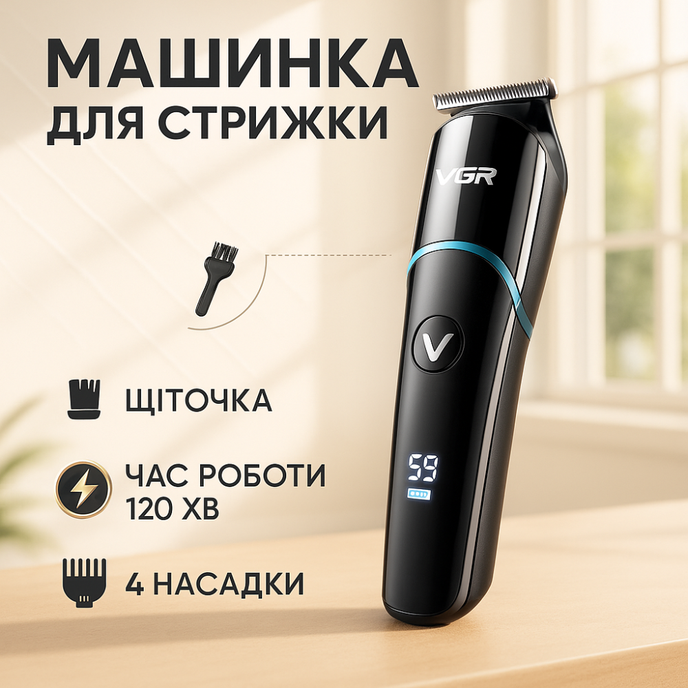 Тример з насадками різної довжини, Модний машинка для стрижки волосся, Набір машинок для стрижки ZR-96 Львів - фото 17