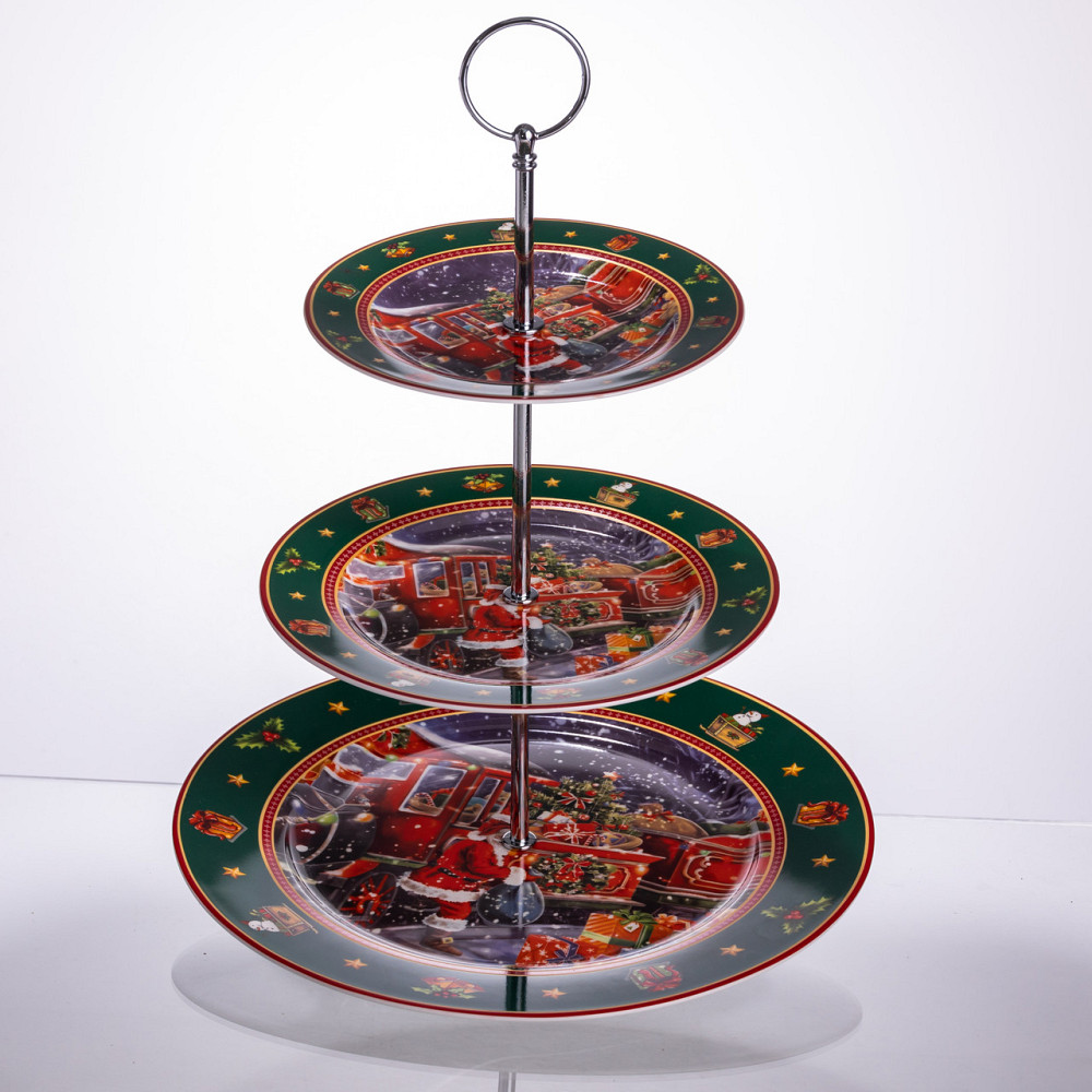 Фруктовниця на 3 яруси Santa новорічна фуршетна HP-SDHK-9 Коломия - фото 7