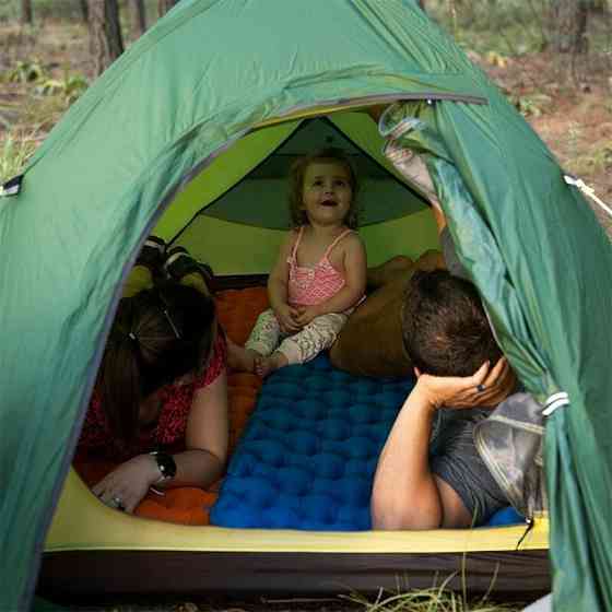 Килимок надувний з подушкою Naturehike FC-12 NH19Z012-P, 65 мм, блакитний Киев