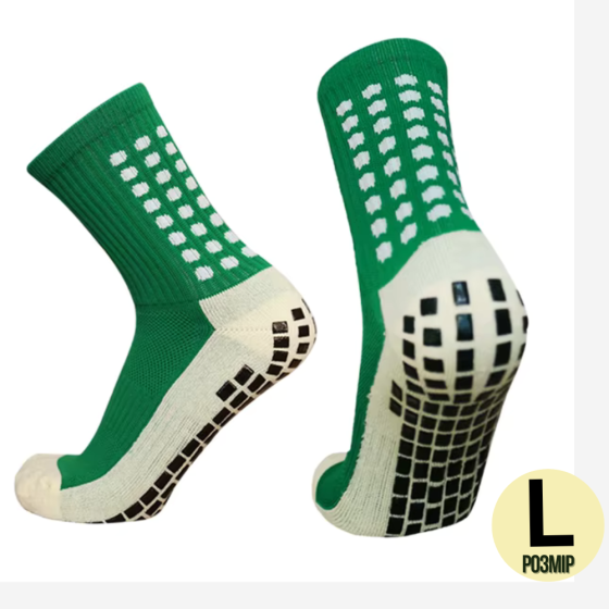 Шкарпетки футбольні, тренувальні, ігрові, спортивні з антиковзаючим покриттям на підошві, зелені розмір L Кам'янець-Подільський