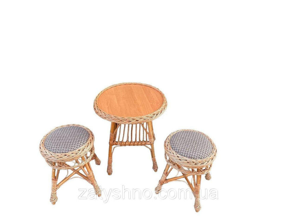Комплект дачних плетених меблів з табуретками Київ - фото 7