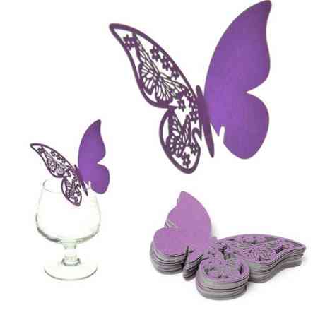 Банкетные карточки Бабочки 10 штук 8 на 9 см фиолетовый Киев