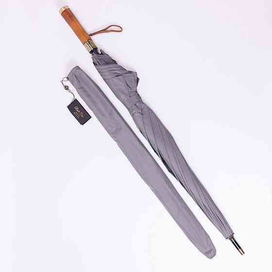 Классический зонт-трость полуавтомат из полиэстера 8 спиц диаметр 124 см Серый HP-23-6G Киев