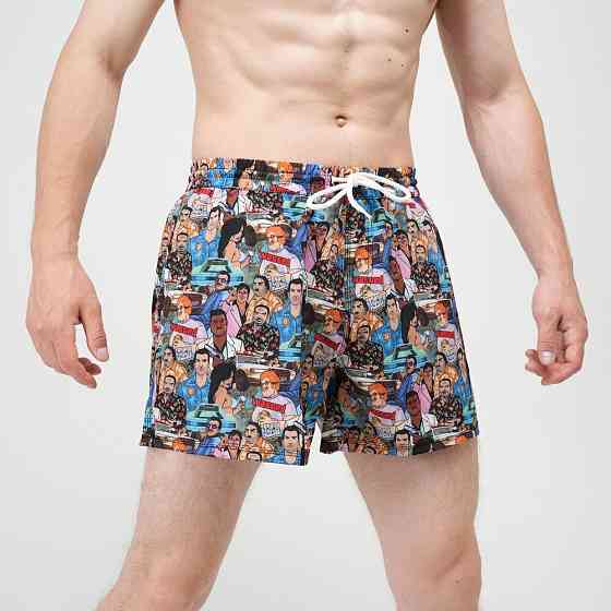Чоловічі швидковисихні плавки шорти для басейну плавальні для купання 100 поліестер зі шнурком із малюнком Slavni Los Santos L Одеса