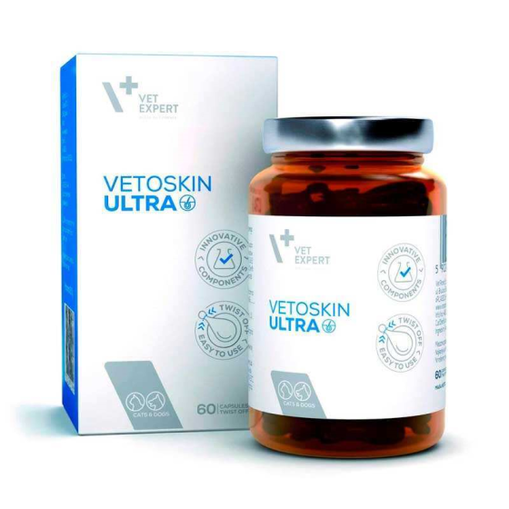 Добавка для собак і котів для регенерації шкіри та шерсті VetExpert VetoSkin Ultra (ВетЕксперт ВетоСкін Ультра) Запоріжжя