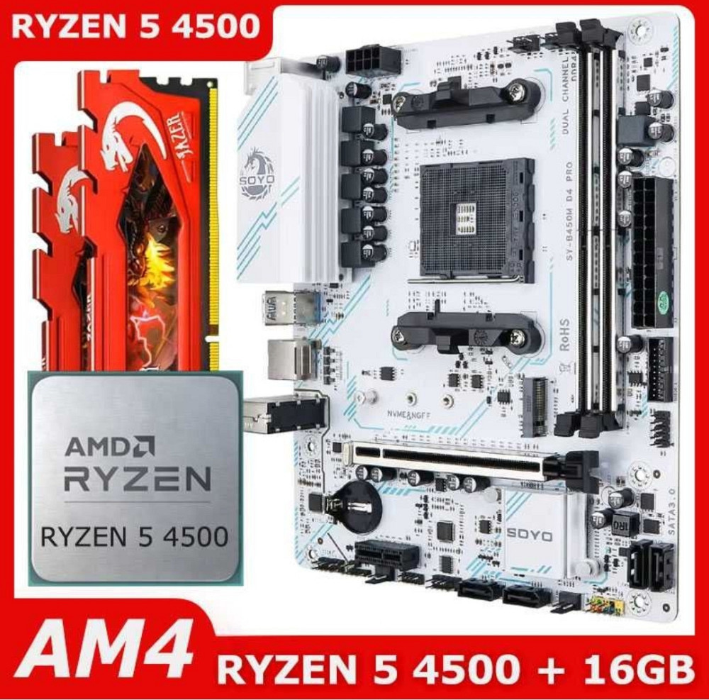 SOYO B450M / Ryzen 5 4500 / без озу. Київ - фото 3