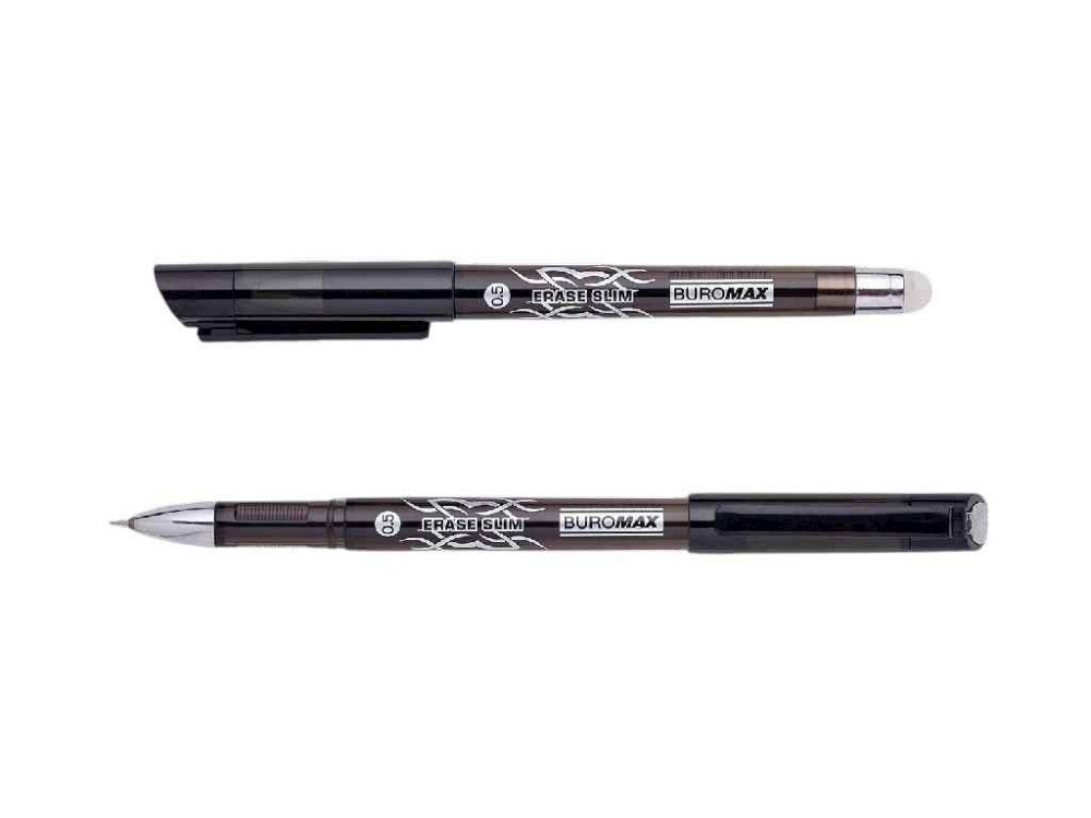 Ручка гелевая Пиши-Стирай ERASE SLIM, 0.5мм, черный BM.8300-02 ТМ BUROMAX Solmir Киев - изображение 1