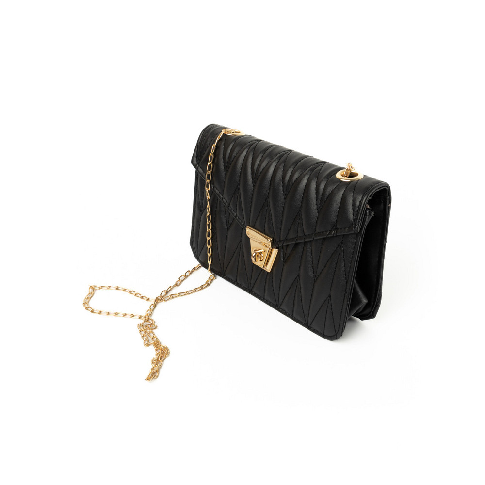 Сумка женская через плечо, сумочка калач со стеганым узором и ручкой-цепочкой, Черный Каменец-Подольский - изображение 3