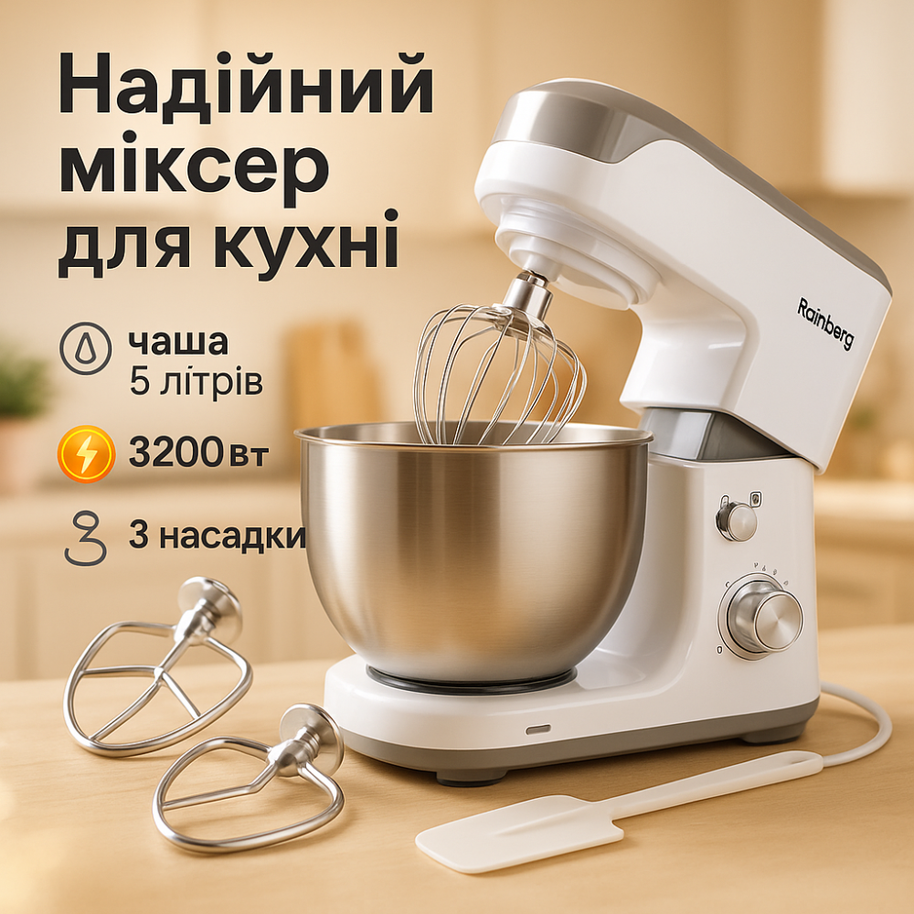 Міксер для приготування крему і соусів, Тістомісильник з великою чашею, Міксер планетарний для кремів KB-83 Львів - фото 12