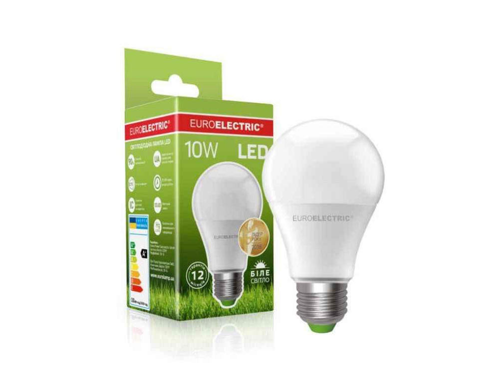 Лампа светодиодная 10W E27 4000K A60 (100) ТМ EUROELECTRIC Киев - изображение 1