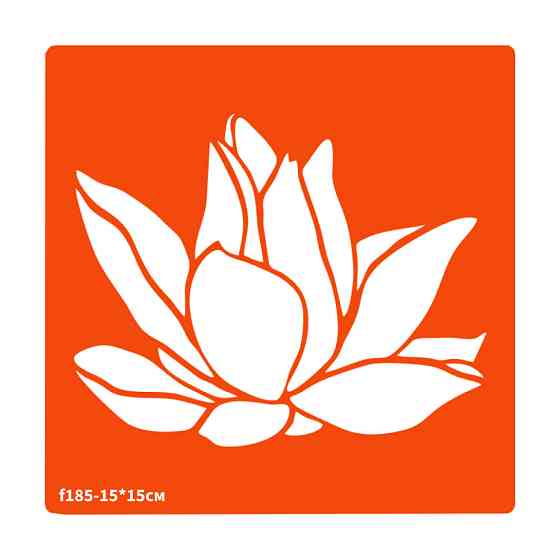 Трафарет для био-тату Цветок f185-15*15см, размер 15х15см Винница