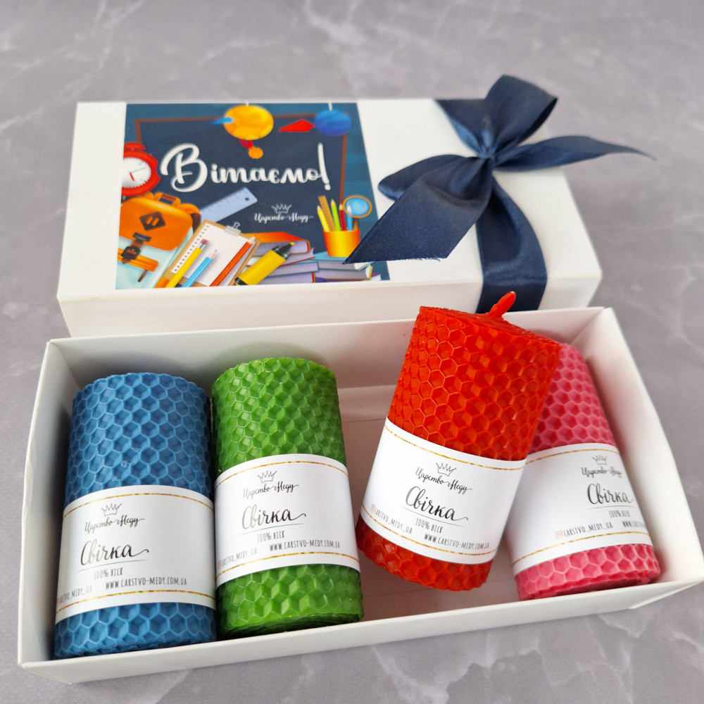 Подарок учителю, набор свечей ручной работы в подарочной коробочке. Яркие Одесса - изображение 1