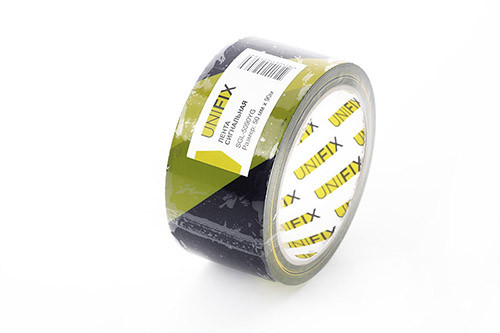 Сигнальная лента 50мм*90м желто-черная UNIFIX Ровно - изображение 1