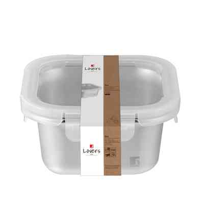Харчовий контейнер Bergner Go Lovers з нержавіючої сталі квадратний 1,5 л (BG-36314-GY) Вінниця