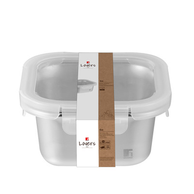 Харчовий контейнер Bergner Go Lovers з нержавіючої сталі квадратний 1,5 л (BG-36314-GY) Вінниця - фото 2