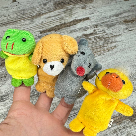 Мягкие игрушки на палец 10 шт, животные для кукольного театра, пальчиковый набор Киев
