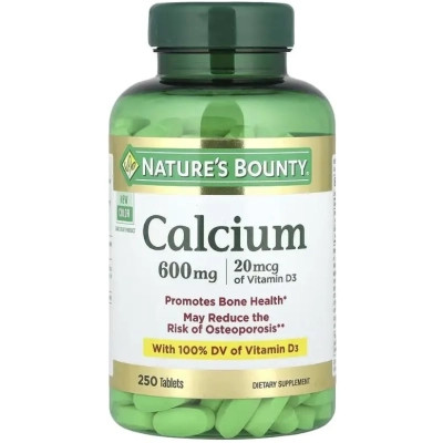 Витаминно-минеральный комплекс Nature's Bounty Кальций и Витамин D3, 600 мг и 20 мкг, Calcium, 250 таблеток (NRT-04233) Вінниця - фото 1