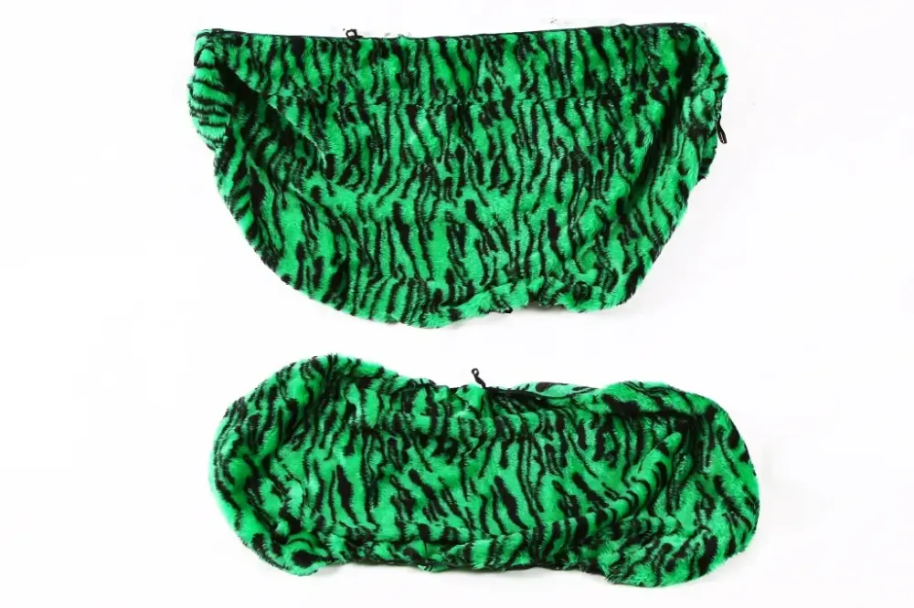 Чехлы на сидушки меховые черный/зеленый Винница - изображение 2