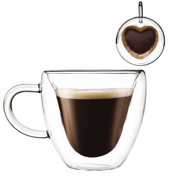 Две чашки с двойным дном Con, Чашка с двойными стенками двойным дном Кружка двойнми стенками стекло MD-54 Львов - изображение 2