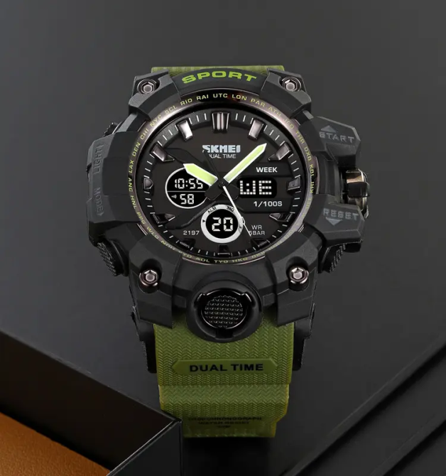 Годинник чоловічий наручний спортивний Skmei 2197 Зелений Вінниця - фото 2
