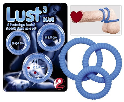 Кільця на пеніс Lust (блакитні) Sex Aura Київ - фото 1