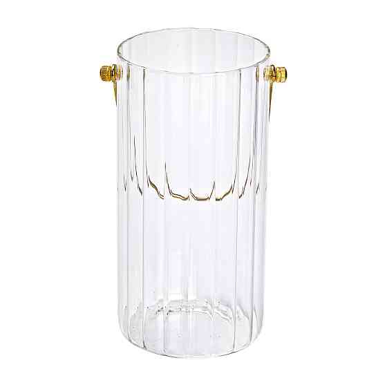 Стеклянная ваза для цветов с ручкой 19,5 см Киев