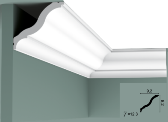 Карниз(плинтус) потолочный Orac Decor Basixx CB503N  92х82х2000мм Днепр