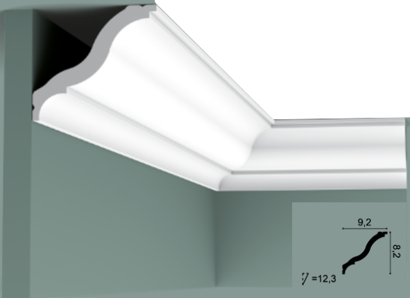 Карниз(плинтус) потолочный Orac Decor Basixx CB503N  92х82х2000мм Днепр - изображение 2