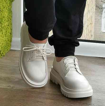 Жіночі Бежеві броги Туфлі Оксфорди Танкетка Сліпони Шкіряні Мокасини (розміри: 36,37,38,39,40,41) Дніпро