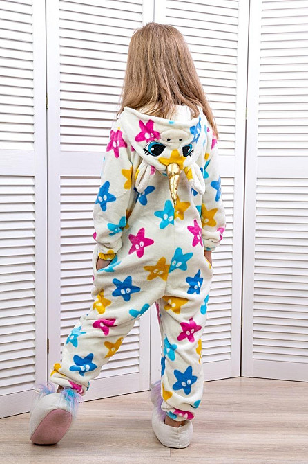 Дитяча піжама кігурумі Єдиноріг дитячий і підлітковий, зірка, молочний топ Київ - фото 5